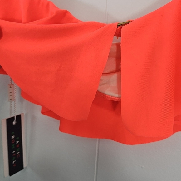 NWT Milly Cabana Off-Shoulder Ruffle Bikini Top Luxe & Flirty! Size small - Picture 4 of 13